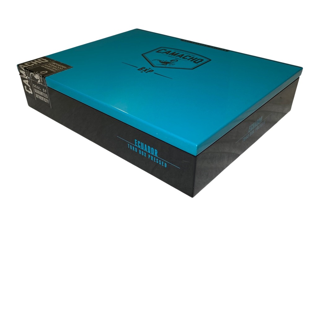 Camacho Ecuador BXP Toro Box Pressed Empty Wooden Cigar Box Blue Black 8.5"